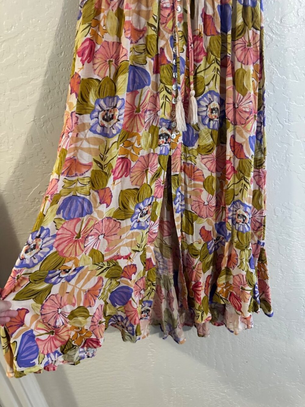 Rachel Zoe Los Angeles Floral Front Slit High Waisted Button Front Maxi Skirt - Picture 4 of 12